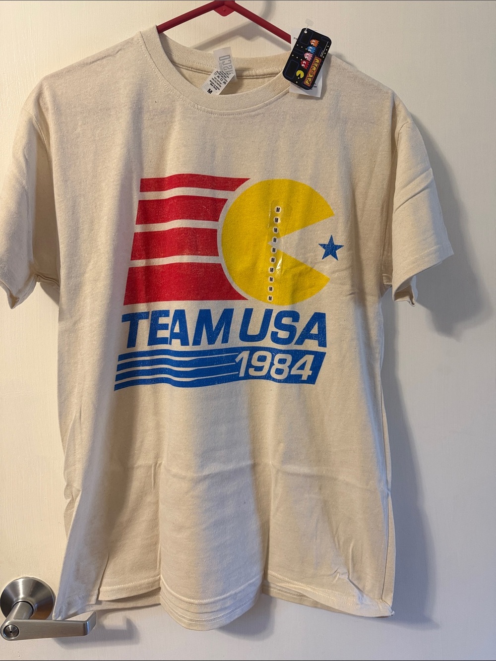 Team USA 1984 Graphic Medium Tee - Cream with Red, Yellow & Blue NWT